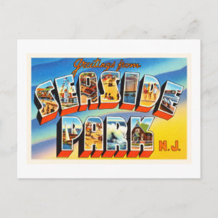 Seaside Park New Jersey NJ Alte Vintage Postcard- Postkarte