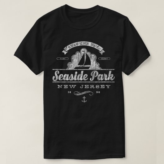 Seaside Park NJ Sailboat Vintag Nautic T-Shirt (Design vorne)