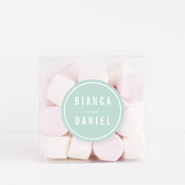 Seaside Pastels Pale Aqua Wedding Runder Aufkleber