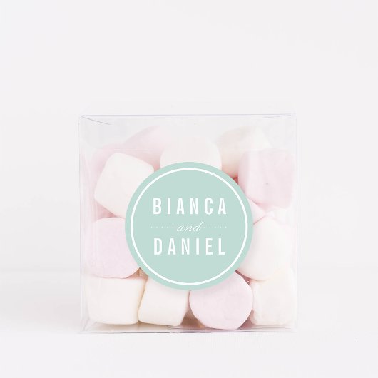 Seaside Pastels Pale Aqua Wedding Runder Aufkleber