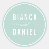 Seaside Pastels Pale Aqua Wedding Runder Aufkleber (Vorderseite)