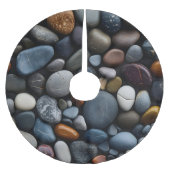Seaside Pebbles Tree Skirt Polyester Weihnachtsbaumdecke (Vorderseite)