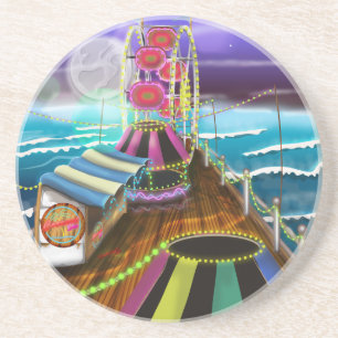 Seaside Peer Arcade Funfair Sandstein Untersetzer