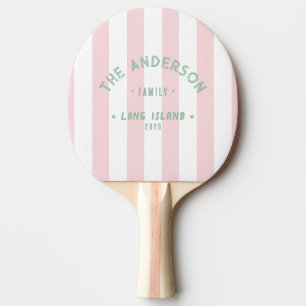 Seaside Pink Whisper Streifen & Familienname Tischtennis Schläger