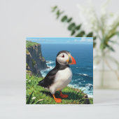 Seaside Puffin Illustration | Blank Karte (Stehend Vorderseite)