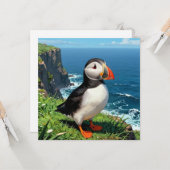 Seaside Puffin Illustration | Blank Karte (Vorderseite/Rückseite Beispiel)