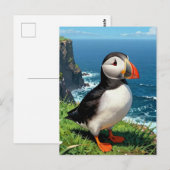 Seaside Puffin Illustration | Keeping in Touch Postkarte (Vorne/Hinten)