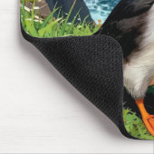 Seaside Puffin Illustration   Mousepad (Ecke)