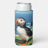Seaside Puffin Illustration   Selters Dosenkühler (Seltzer Rückseite)
