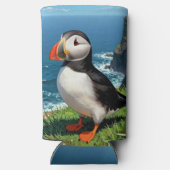 Seaside Puffin Illustration   Selters Dosenkühler (Rückseite)