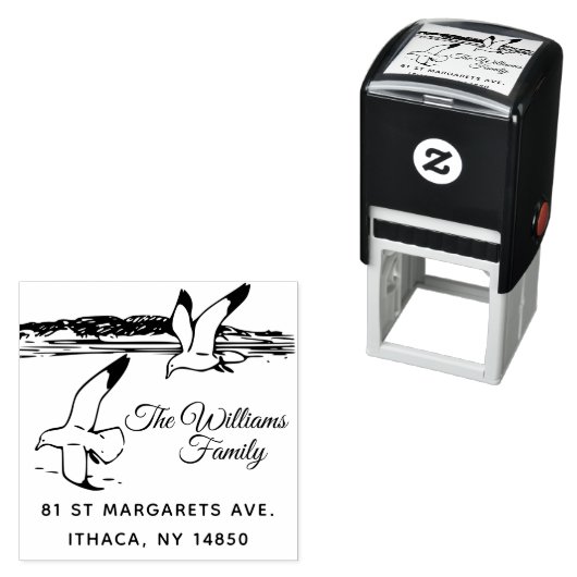 Seaside Rustic Elegante Seaguls Permastempel (Beispiel)