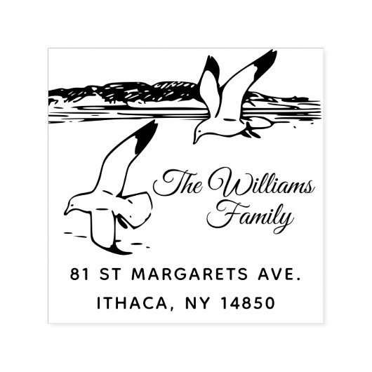 Seaside Rustic Elegante Seaguls Permastempel (Design)