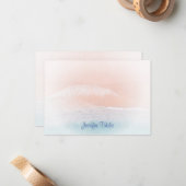 Seaside Sea Handskript Mit Monogramm Mitteilungskarte (Vorderseite/Rückseite Beispiel)