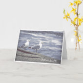 Seaside Seagulls Grußkarte Karte (Gelbe Blume)