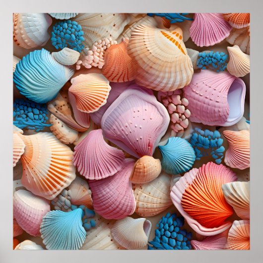 Seaside Seashells Art Poster (Vorne)