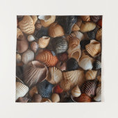 Seaside Seashells Art Tapestry Wandteppich (Vorderseite (Horizontal))
