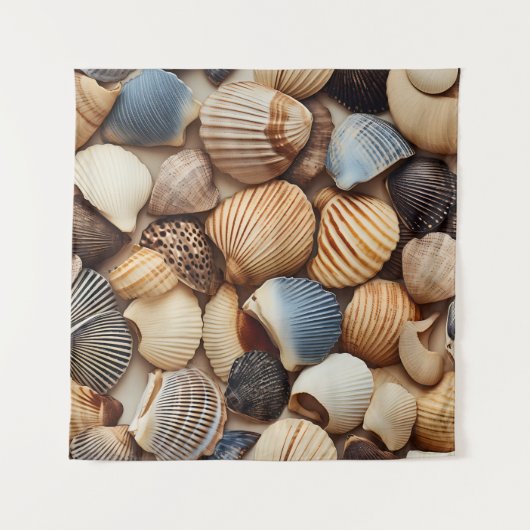 Seaside Seashells Art Tapestry Wandteppich (Vorderseite)