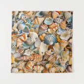 Seaside Seashells Art Tapestry Wandteppich (Vorderseite (Horizontal))