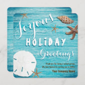 Seaside Seashells Coastal Business Holiday Save The Date (Vorne/Hinten)