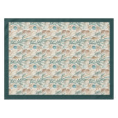 Seaside Seashells Sea stars Pastellgrün Elfenbein Tischdecke (Vorderseite (Horizontal))