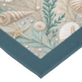 Seaside Seashells Sea stars Pastellgrün Elfenbein Tischdecke (Schrägansicht)