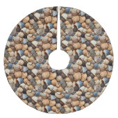 Seaside Seashells Tree Skirt Polyester Weihnachtsbaumdecke (Vorderseite)