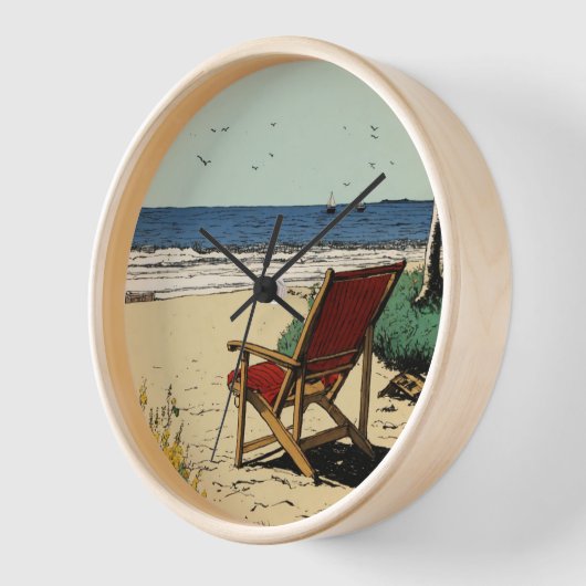"Seaside Serenity Wall Clock: Embrace Coastal Eleg Uhr (Winkel)