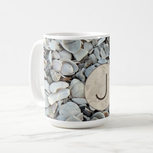 Seaside Shells Initial Mug Art Kaffeetasse (Vorderseite Links)