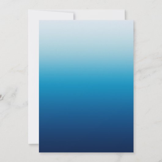 Seaside Sky and Ocean Blue Gradient Save The Date (Rückseite)