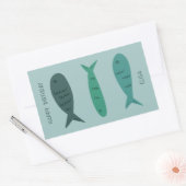Seaside Soiree BIRTHDAD Niedlich Fish CUSTOM Rechteckiger Aufkleber (Umschlag)