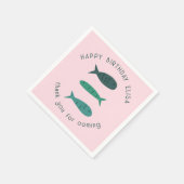 Seaside Soiree BIRTHDAY PARTEI Niedlich Fish CUSTO Serviette (Ecke)