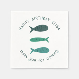 Seaside Soiree BIRTHDAY PARTEI Niedlich Fish CUSTO Serviette