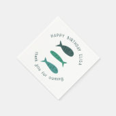 Seaside Soiree BIRTHDAY PARTEI Niedlich Fish CUSTO Serviette (Ecke)