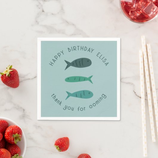 Seaside Soiree BIRTHDAY PARTEI Niedlich Fish CUSTO Serviette (Beispiel)