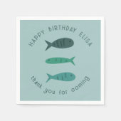 Seaside Soiree BIRTHDAY PARTEI Niedlich Fish CUSTO Serviette (Vorderseite)