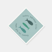 Seaside Soiree BIRTHDAY PARTEI Niedlich Fish CUSTO Serviette (Ecke)