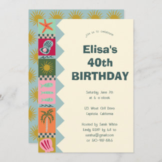 Seaside Soiree BIRTHDAY PARTY Modernes Niedliches  Einladung