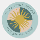 Seaside Soiree Brautparty Modernes Niedliches CUST Runder Aufkleber (Vorderseite)