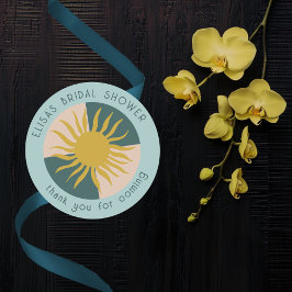 Seaside Soiree Brautparty Modernes Niedliches CUST Runder Aufkleber