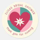 Seaside Soiree Brautparty Modernes Niedliches CUST Runder Aufkleber (Vorderseite)