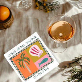 Seaside Soiree Brautparty Modernes Niedliches CUST Serviette