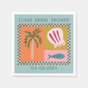 Seaside Soiree Brautparty Modernes Niedliches CUST Serviette