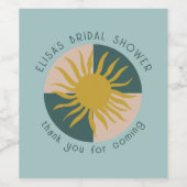 Seaside Soiree Brautparty Modernes Niedliches CUST Weinetikett (Einzelnes Label)