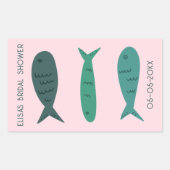 Seaside Soiree Brautparty Niedlich Fish CUSTOM Rechteckiger Aufkleber (Vorderseite)