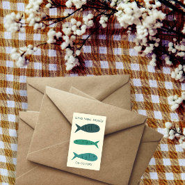 Seaside Soiree Brautparty Niedlich Fish CUSTOM Rechteckiger Aufkleber