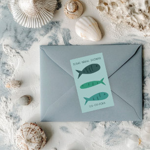 Seaside Soiree Brautparty Niedlich Fish CUSTOM Rechteckiger Aufkleber