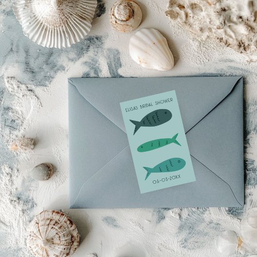 Seaside Soiree Brautparty Niedlich Fish CUSTOM Rechteckiger Aufkleber