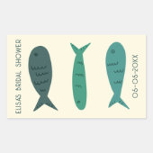 Seaside Soiree Brautparty Niedlich Fish CUSTOM Rechteckiger Aufkleber (Vorderseite)