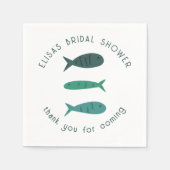 Seaside Soiree Brautparty Niedlich Fish CUSTOM Serviette (Vorderseite)