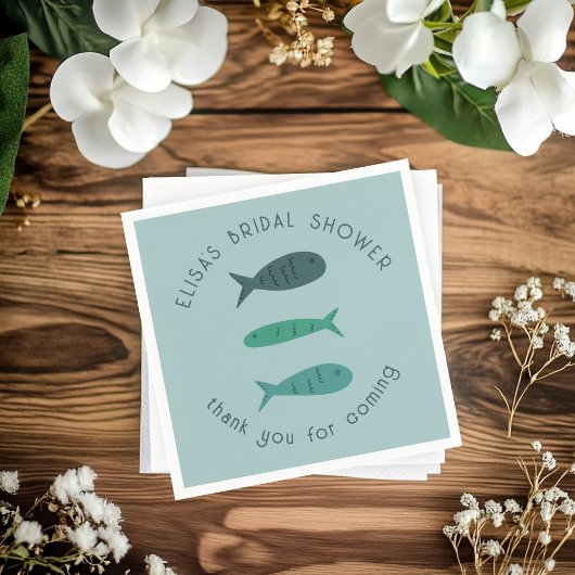 Seaside Soiree Brautparty Niedlich Fish CUSTOM Serviette
